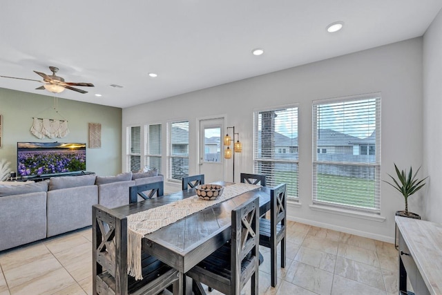 717 Friars Tuck Dr, Temple, TX 76502 - dining area featuring recessed lighting and a ceiling fan