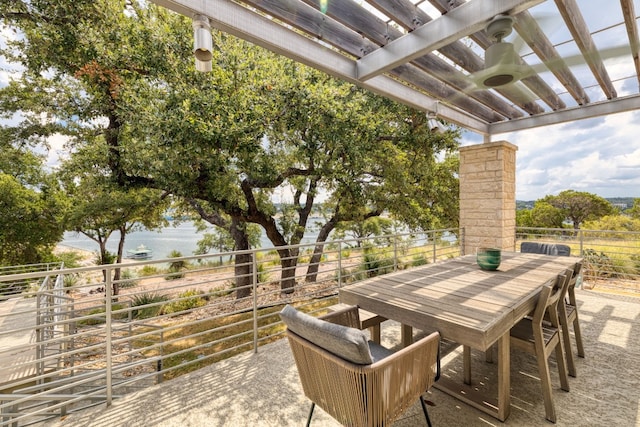 1417 Osprey Ridge Loop, Lago Vista, TX 78645 - view of patio featuring outdoor dining space and a water view