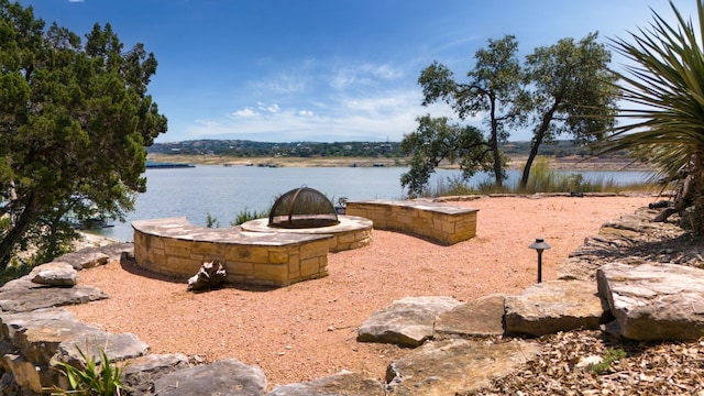 1417 Osprey Ridge Loop, Lago Vista, TX 78645 - water view with an outdoor fire pit