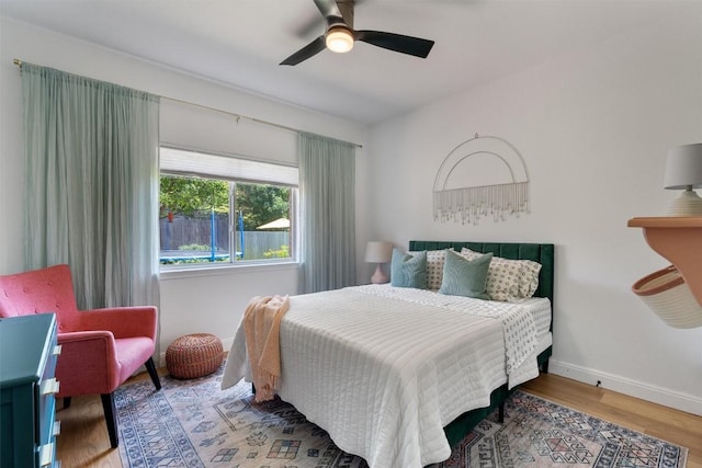 1105 Red Ranch Cir, Cedar Park, TX 78613 - bedroom with wood finished floors and ceiling fan