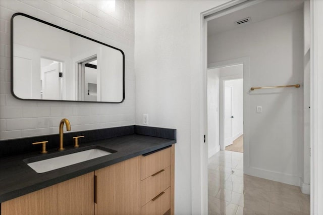 1000 Southlake Ranch Rd, Georgetown, TX 78628 - bathroom with decorative backsplash and vanity