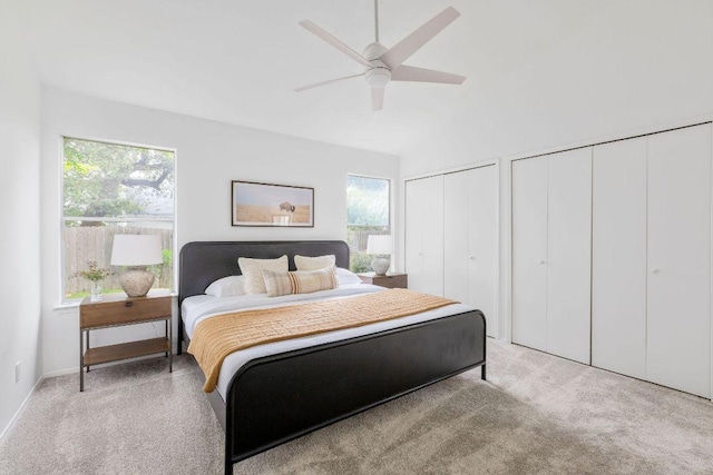905 Minturn Ln, Austin, TX 78748 - carpeted bedroom with multiple closets, multiple windows, and ceiling fan