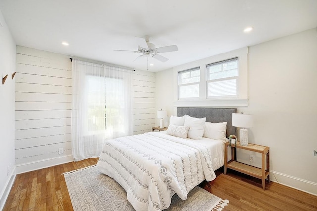 4410 Sinclair Ave, Austin, TX 78756 - bedroom featuring wood finished floors, recessed lighting, and a ceiling fan