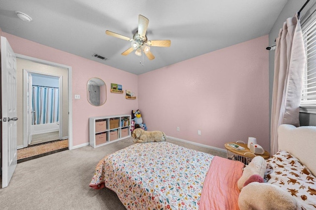 203 Ponderosa Dr, Harker Heights, TX 76548 - carpeted bedroom with baseboards and ceiling fan