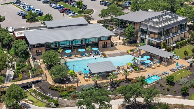249 Hopping Peach St, San Marcos, TX 78666 - drone / aerial view of a pool area