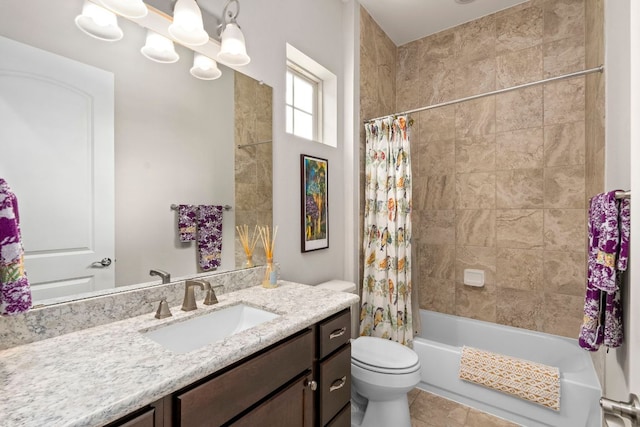 249 Hopping Peach St, San Marcos, TX 78666 - full bath with vanity, shower / bath combination with curtain, and tile patterned floors