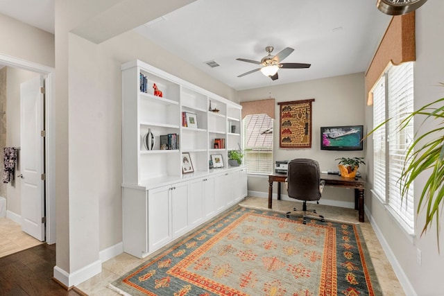 249 Hopping Peach St, San Marcos, TX 78666 - home office with ceiling fan and plenty of natural light
