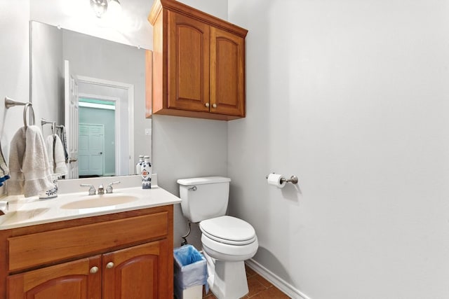 230 Hoffman Rd, Bastrop, TX 78602 - half bathroom with vanity and tile patterned floors
