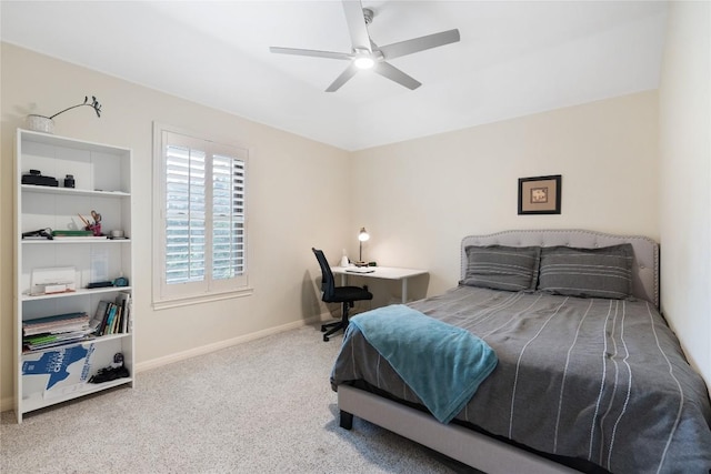10636 Bramblecrest Dr, Austin, TX 78726 - carpeted bedroom featuring baseboards and a ceiling fan