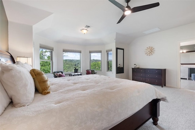 10636 Bramblecrest Dr, Austin, TX 78726 - carpeted bedroom with connected bathroom and a ceiling fan