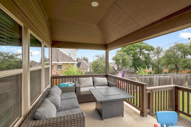 1520 Beard Pass, Leander, TX 78641 - wooden terrace with an outdoor living space