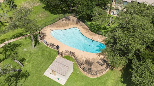 230 Lido St Unit I-2, Lakeway, TX 78734 - drone / aerial view of a pool area