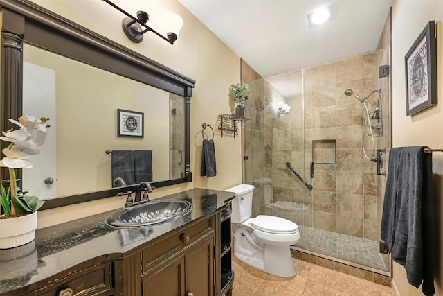 230 Lido St Unit I-2, Lakeway, TX 78734 - full bathroom featuring a shower stall, vanity, and tile patterned floors