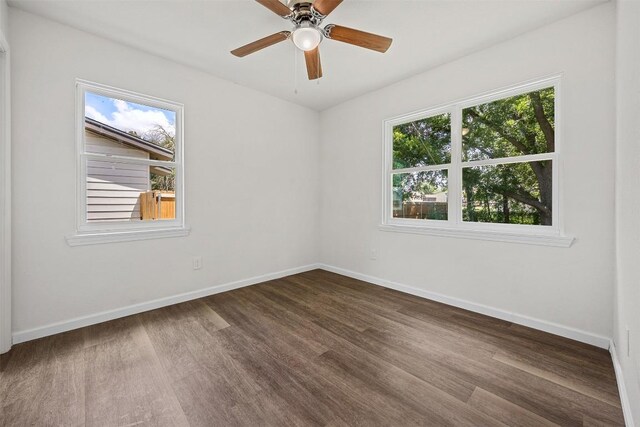 605 W Washington Ave, Copperas Cove, TX 76522 - empty room with dark wood-style floors and ceiling fan