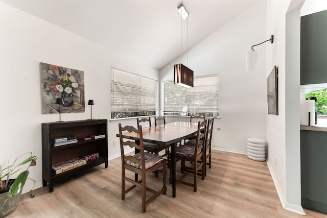 4903 Big Trail Cir, Austin, TX 78759 - dining space featuring light wood-style flooring and lofted ceiling