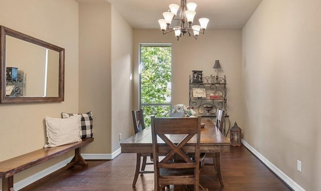 2308 First Vw, Leander, TX 78641 - dining space featuring dark wood-type flooring and a chandelier