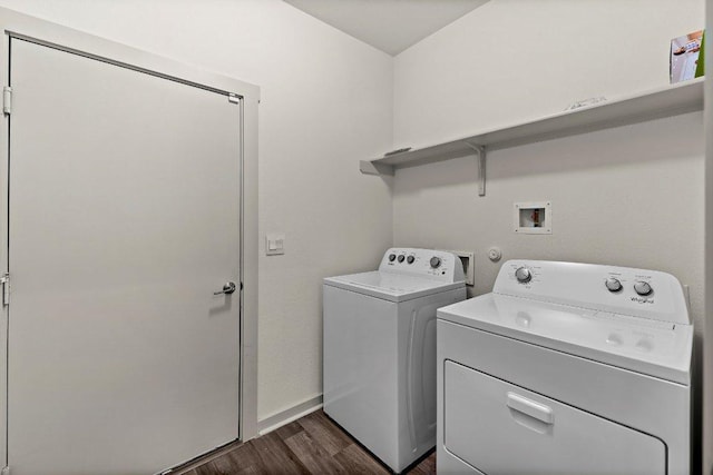 7707 Jackson Graham Dr, Austin, TX 78724 - washroom with dark wood finished floors and washing machine and dryer