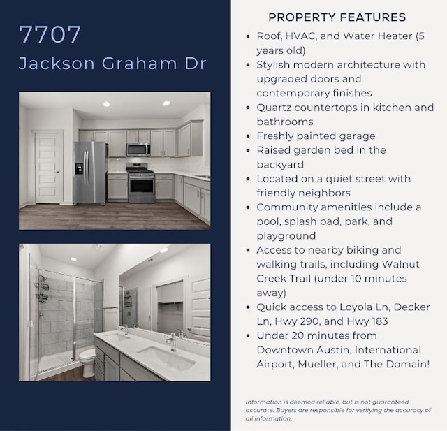 7707 Jackson Graham Dr, Austin, TX 78724 - view of a document with a collage of images