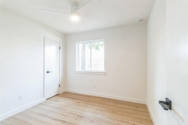 11403 Guernsey Dr, Austin, TX 78758 - spare room featuring ceiling fan, light wood finished floors, and a smoke detector