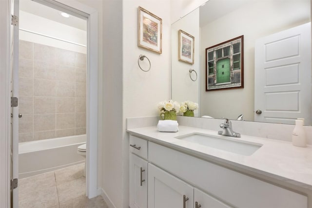 202 Hazy Hills Loop, Dripping Springs, TX 78620 - bathroom featuring vanity, tile patterned flooring, and tub / shower combination
