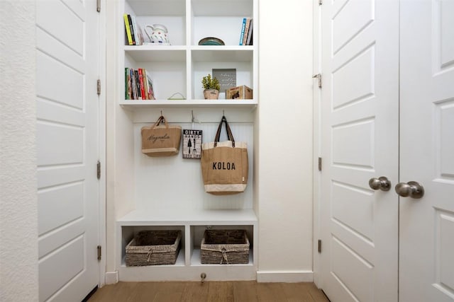 202 Hazy Hills Loop, Dripping Springs, TX 78620 - mudroom with light wood finished floors and baseboards
