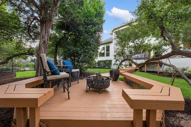 202 Hazy Hills Loop, Dripping Springs, TX 78620 - deck featuring a fire pit