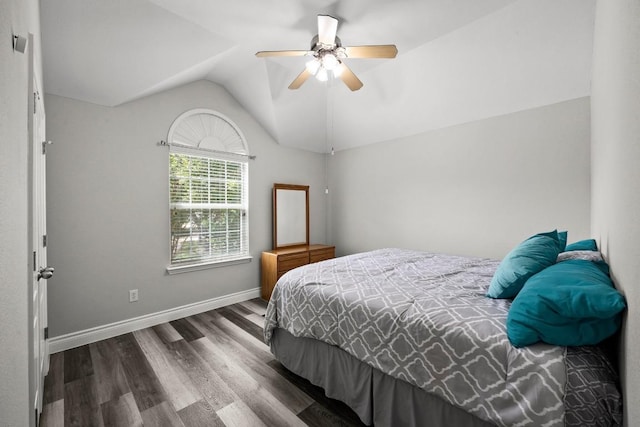 1901 Phantom Horse, Leander, TX 78641 - bedroom featuring lofted ceiling, wood finished floors, and a ceiling fan