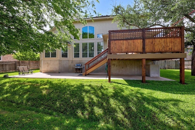 1901 Phantom Horse, Leander, TX 78641 - back of property with a patio, a wooden deck, and stairway