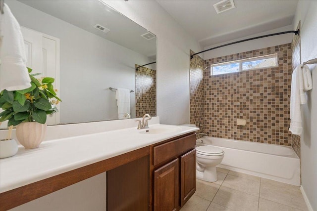 15 Stone Terrace Dr, Austin, TX 78734 - bathroom with bathtub / shower combination, vanity, and tile patterned floors