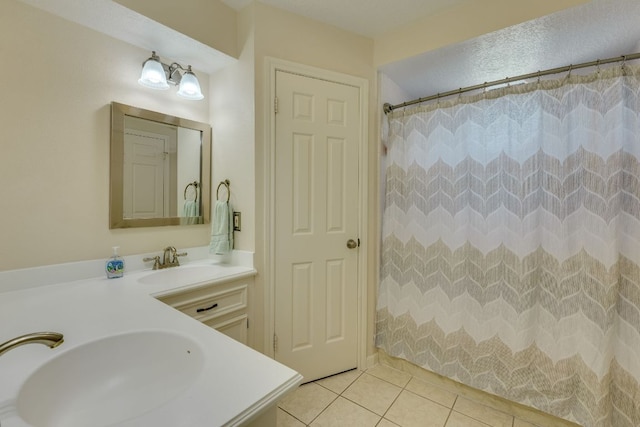 506 Applewood Dr, Pflugerville, TX 78660 - full bathroom with tile patterned flooring, vanity, and a shower with curtain