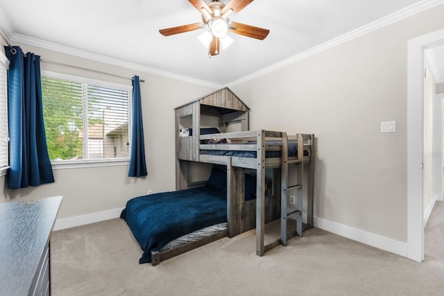 10919 Sierra Oaks, Austin, TX 78759 - bedroom featuring carpet floors, crown molding, and a ceiling fan