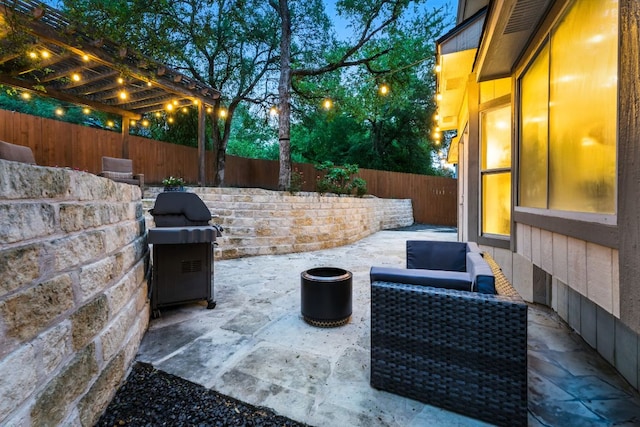 10919 Sierra Oaks, Austin, TX 78759 - fenced backyard with a patio, a grill, and an outdoor hangout area