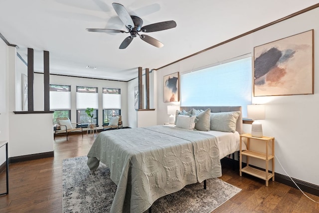 2717 Jorwoods Dr, Austin, TX 78745 - bedroom with hardwood / wood-style floors and ceiling fan