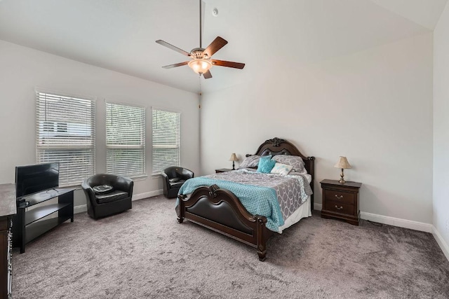 6716 Calabria Dr, Round Rock, TX 78665 - carpeted bedroom with ceiling fan and lofted ceiling