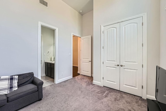 6716 Calabria Dr, Round Rock, TX 78665 - living area with light colored carpet and a high ceiling