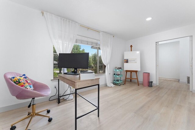 1001 E Applegate Dr, Austin, TX 78753 - office area with wood finished floors and recessed lighting