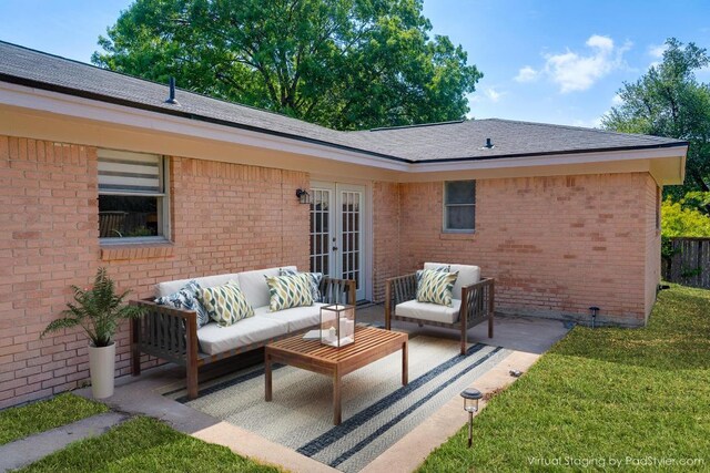 1001 E Applegate Dr, Austin, TX 78753 - view of patio / terrace with french doors and an outdoor hangout area
