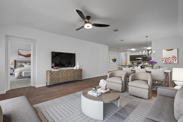 11725 Andesite Rd, Manor, TX 78653 - living area with wood finished floors and ceiling fan