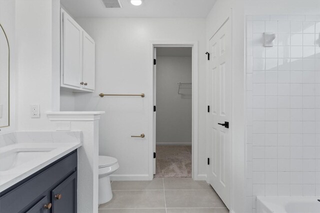 15532 Emmaleighs Ln, Pflugerville, TX 78660 - full bath with vanity, tile patterned floors, and shower / bathtub combination