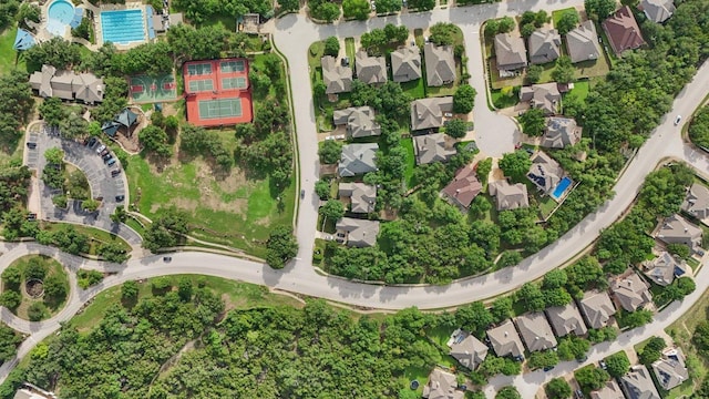 12404 Calistoga Way, Austin, TX 78732 - aerial view of property's location with nearby suburban area and a pool area