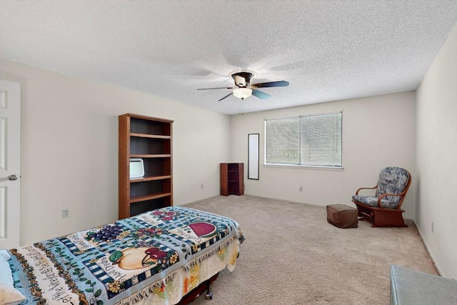 12062 Lincolnshire Dr, Austin, TX 78758 - carpeted bedroom featuring ceiling fan and a textured ceiling