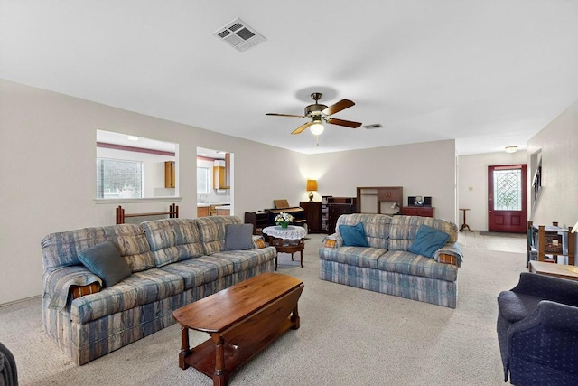 12062 Lincolnshire Dr, Austin, TX 78758 - carpeted living area featuring ceiling fan