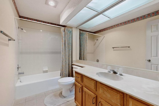 12062 Lincolnshire Dr, Austin, TX 78758 - full bathroom featuring shower / bath combo, vanity, and tile patterned flooring