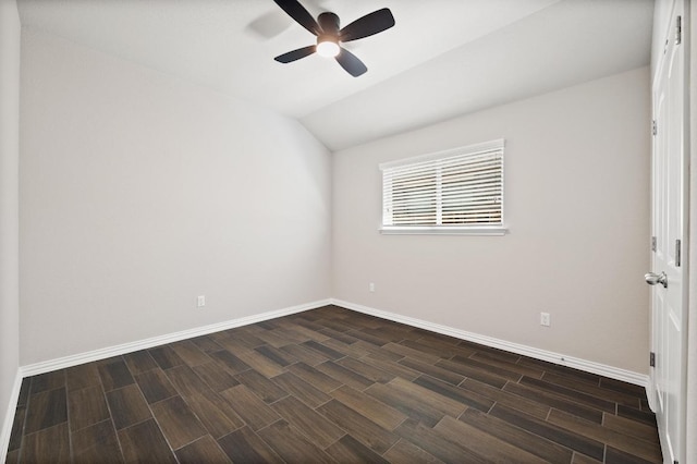 2205 Bonavista Way, Leander, TX 78641 - spare room with wood tiled floors, a ceiling fan, and lofted ceiling