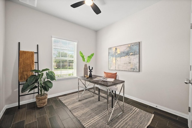 2205 Bonavista Way, Leander, TX 78641 - office space with wood tiled floors and a ceiling fan