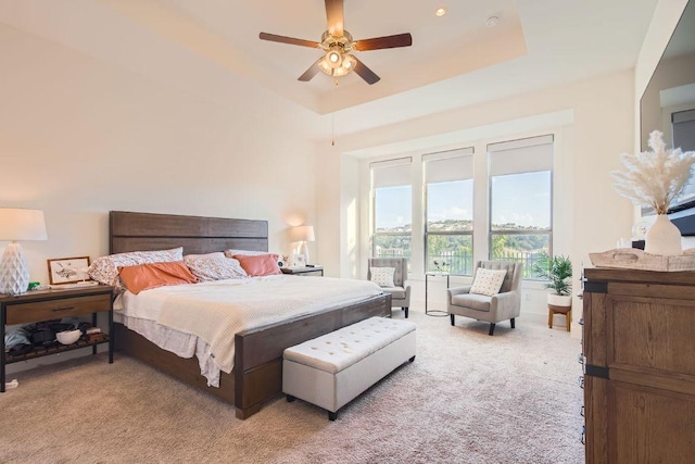 4106 Paleleaf Path, Bee Cave, TX 78738 - bedroom with light carpet and a ceiling fan