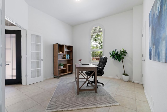 207 Dry Creek Rd, Austin, TX 78737 - office area featuring tile patterned floors and french doors