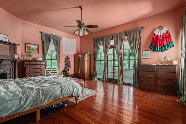 124 N Hamilton St, Gonzales, TX 78629 - bedroom featuring wood finished floors and ceiling fan