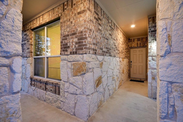 806 Thrasher Glade Dr, Pflugerville, TX 78660 - doorway to property with stone siding