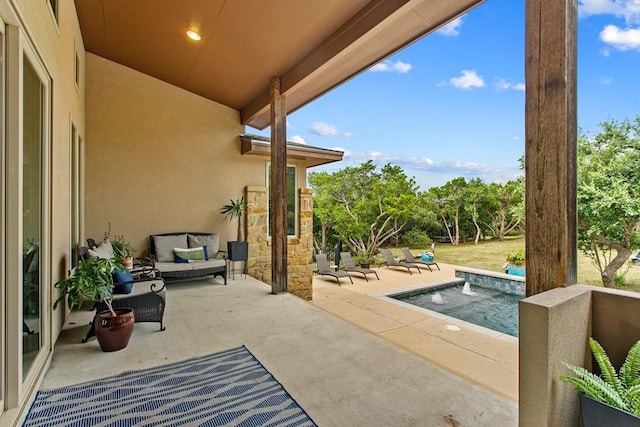179 Sandy Creek Cv, Driftwood, TX 78619 - view of patio / terrace featuring an outdoor pool